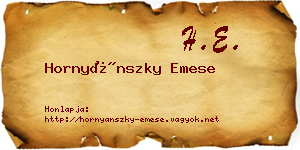 Hornyánszky Emese névjegykártya